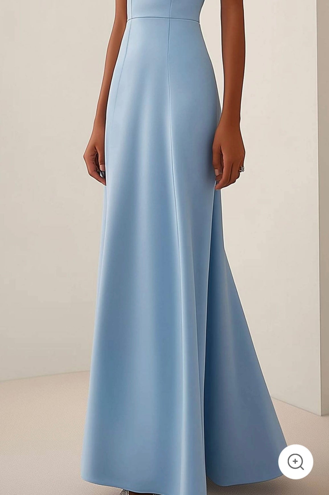 Cléa | Hellblaues Kleid mit schickem Ausschnitt und Schleifendetail