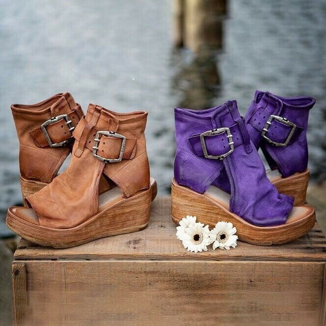 Orthopädische Keilsandalen im Boho-Stil für Damen
