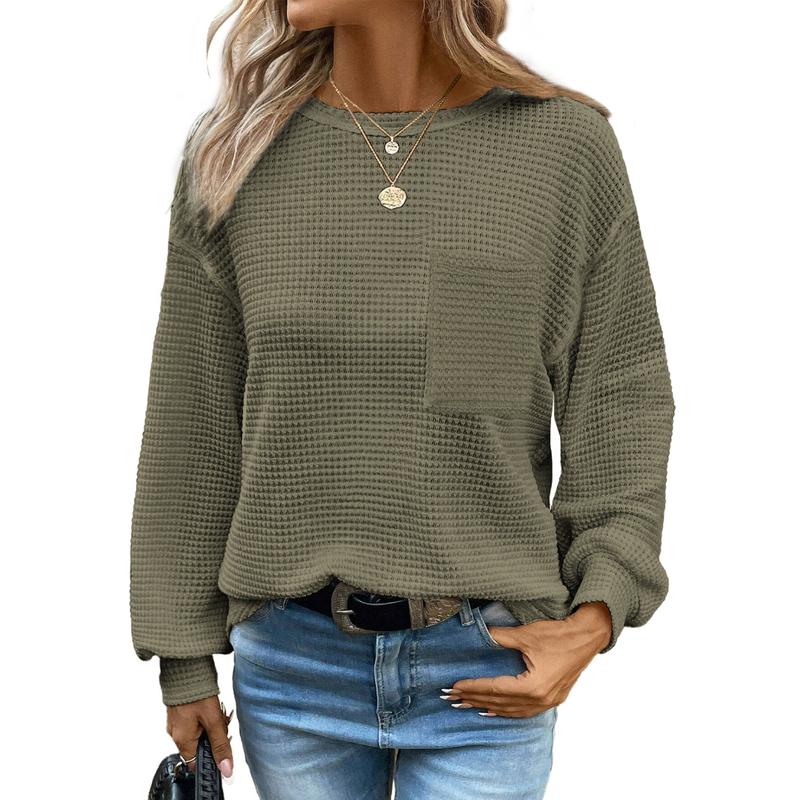 LIORA - Cozy Oversized Long Sleeve Crewneck Blouse
