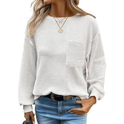 LIORA - Cozy Oversized Long Sleeve Crewneck Blouse