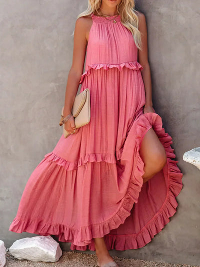 Christa | Schickes Neckholder-Rüschenkleid