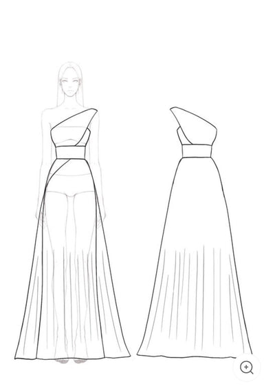 Ariella | One-Shoulder-Plissee-Abendkleid