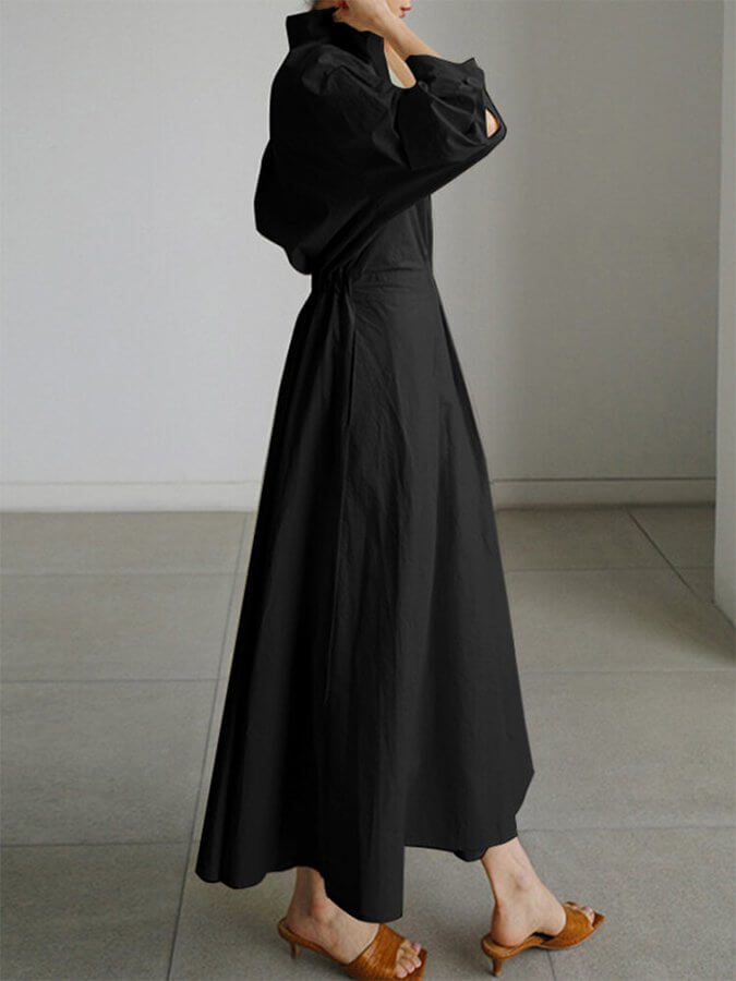 Mila | Stilvolles Hemd-Maxikleid