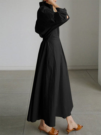 Mila | Stilvolles Hemd-Maxikleid