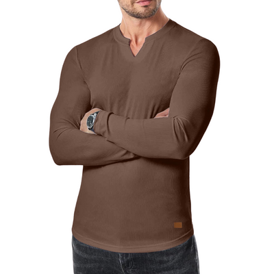 Langärmliges, strukturiertes Muskelshirt