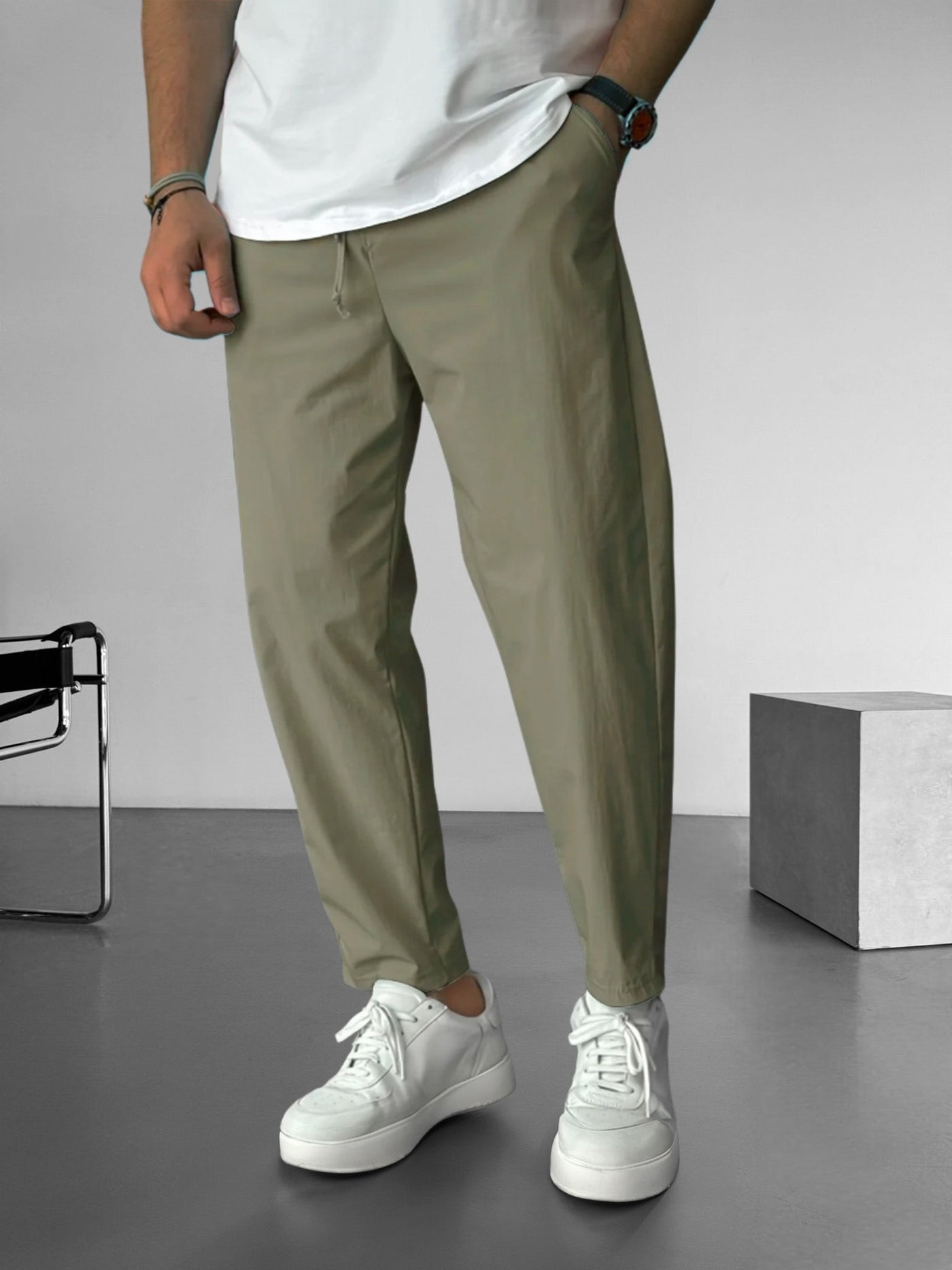 Essential Tapered Drawstring Trousers
