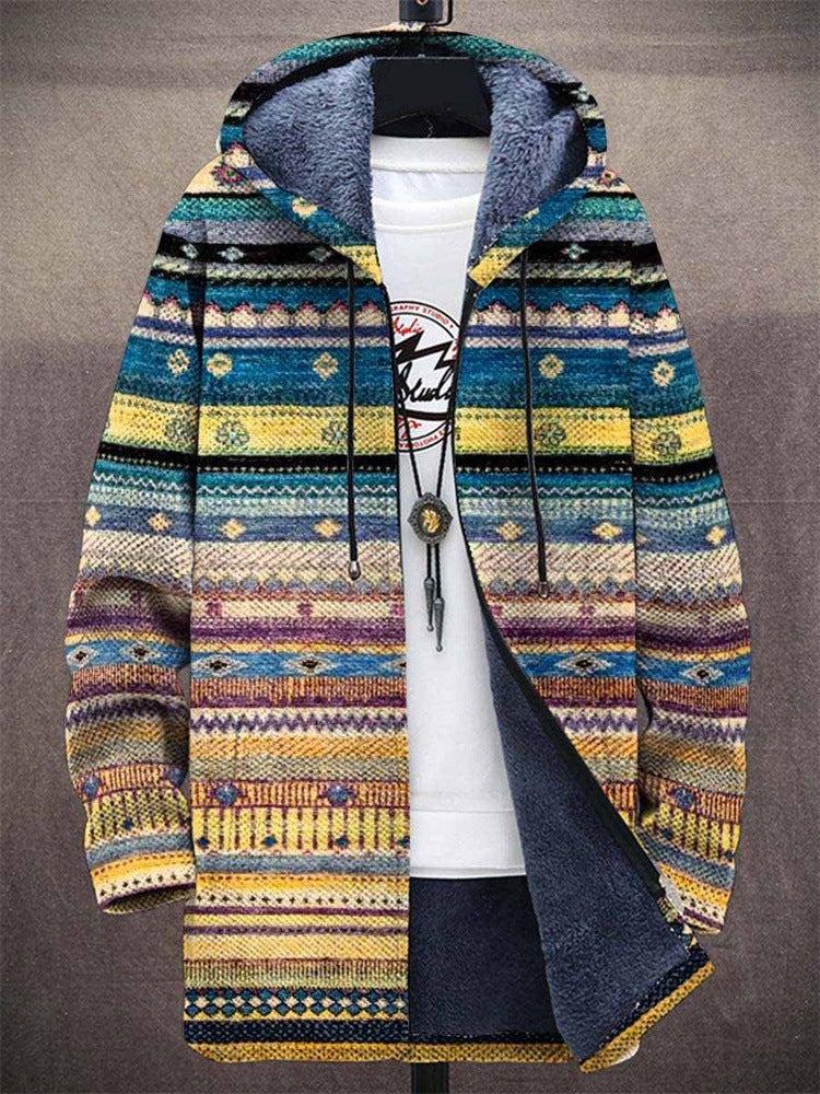 Sam | Boho Muster Sherpa-gefütterte Kapuzenjacke