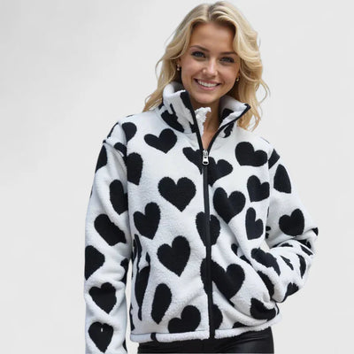 Vea | Flauschige Herz-Fleecejacke