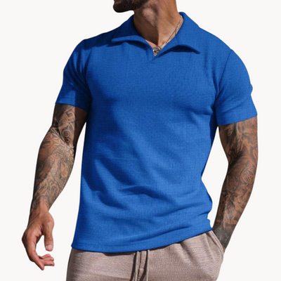 Malric | Strukturiertes Poloshirt mit Stehkragen