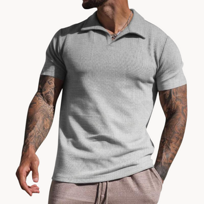 Malric | Strukturiertes Poloshirt mit Stehkragen