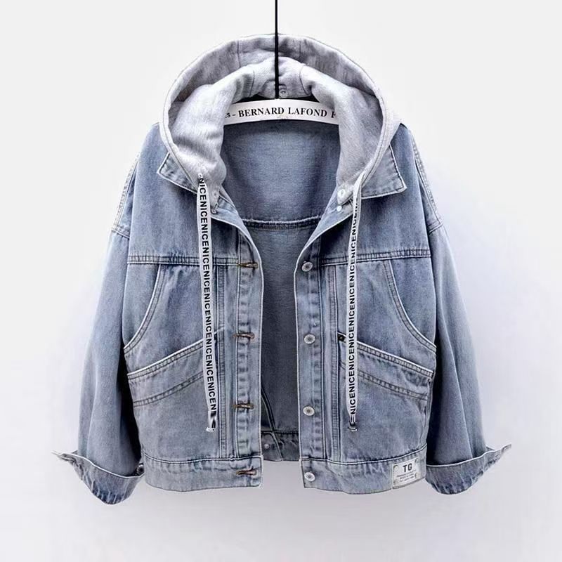 Aria | Hooded Bio-Denim Patchwork Jacke