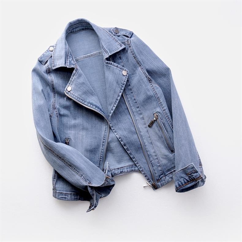 Fria | Bio-Denim Moto-Jacke mit Reißverschluss
