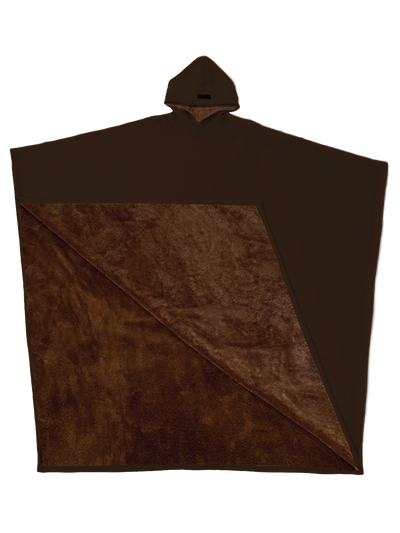 Fleece-Poncho mit Kapuze