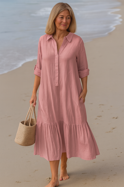 Cavell – Kleid mit Kragen und fließendem Saum