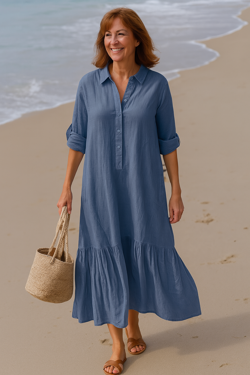 Cavell – Kleid mit Kragen und fließendem Saum