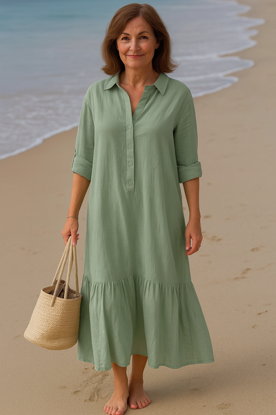 Cavell – Kleid mit Kragen und fließendem Saum