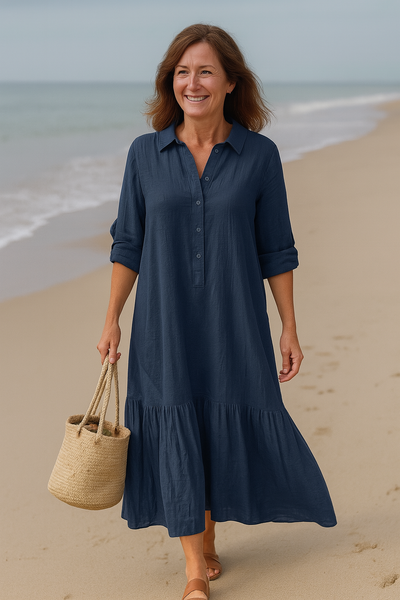 Cavell – Kleid mit Kragen und fließendem Saum