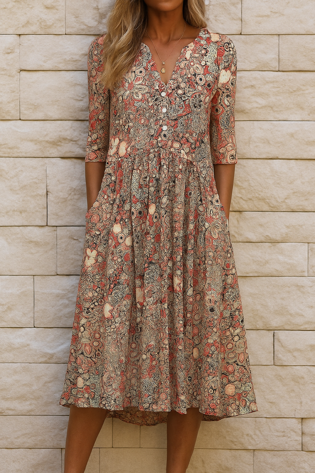 Miranda | Elegantes Kleid mit V-Ausschnitt