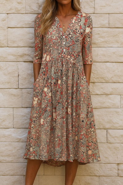 Miranda | Elegantes Kleid mit V-Ausschnitt