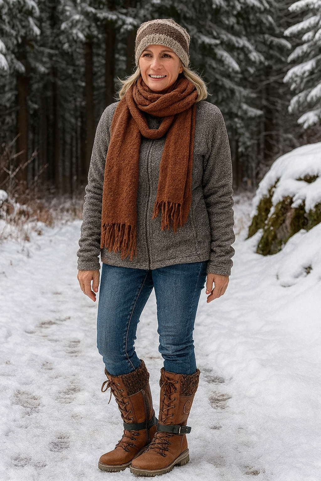 Wasserdichte kniehohe Schneestiefel