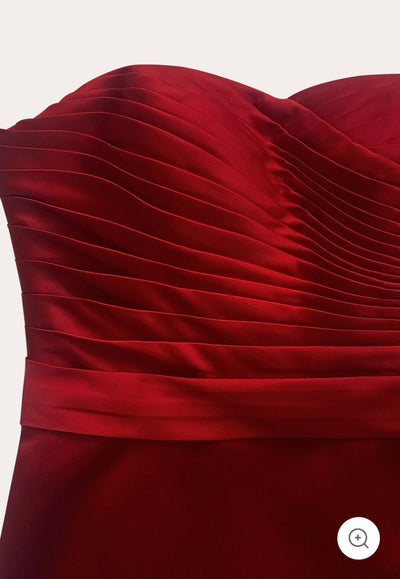 Valentina | Strapless Luxe Evening Dress in Red