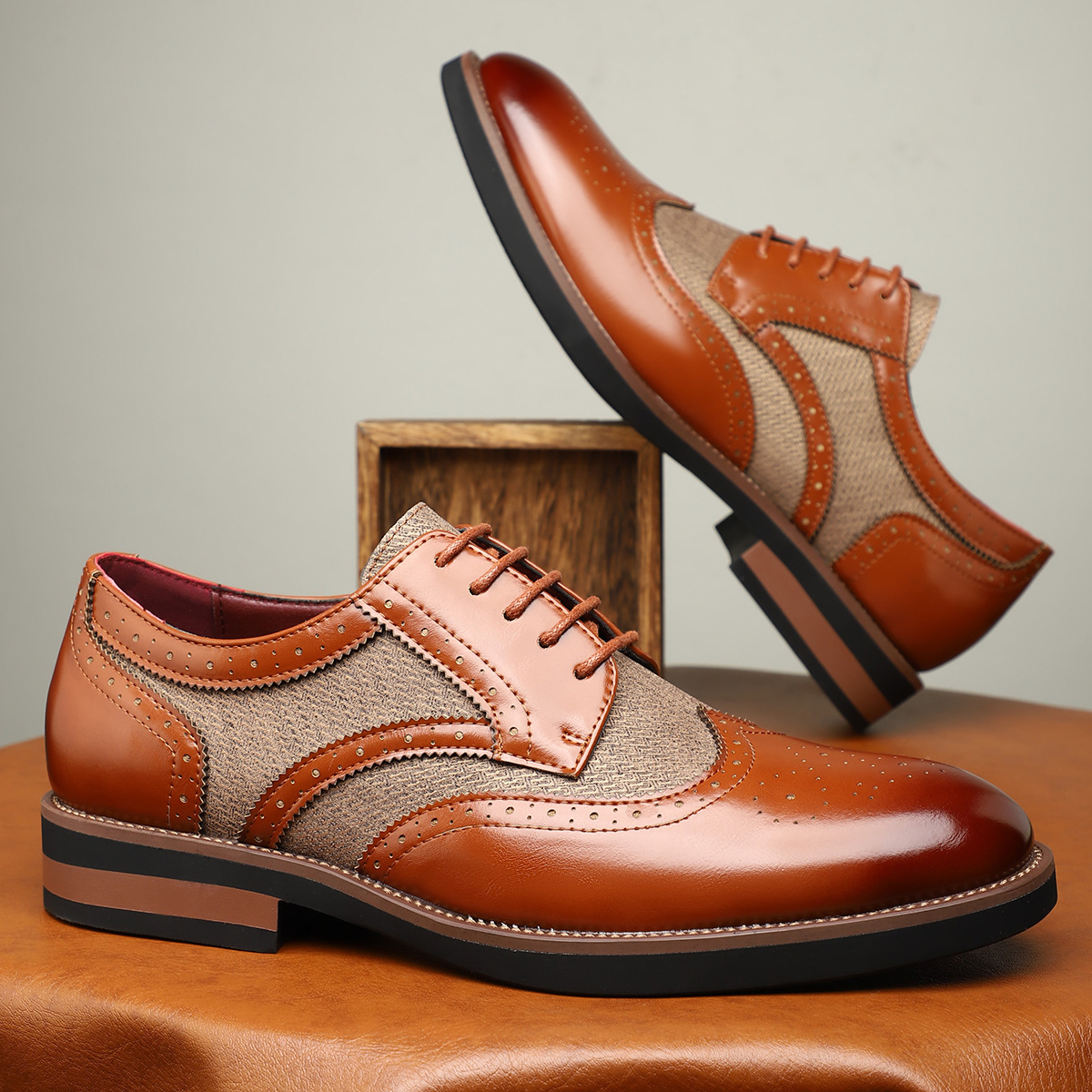 Herren Business-Schuhe im Brogue-Stil