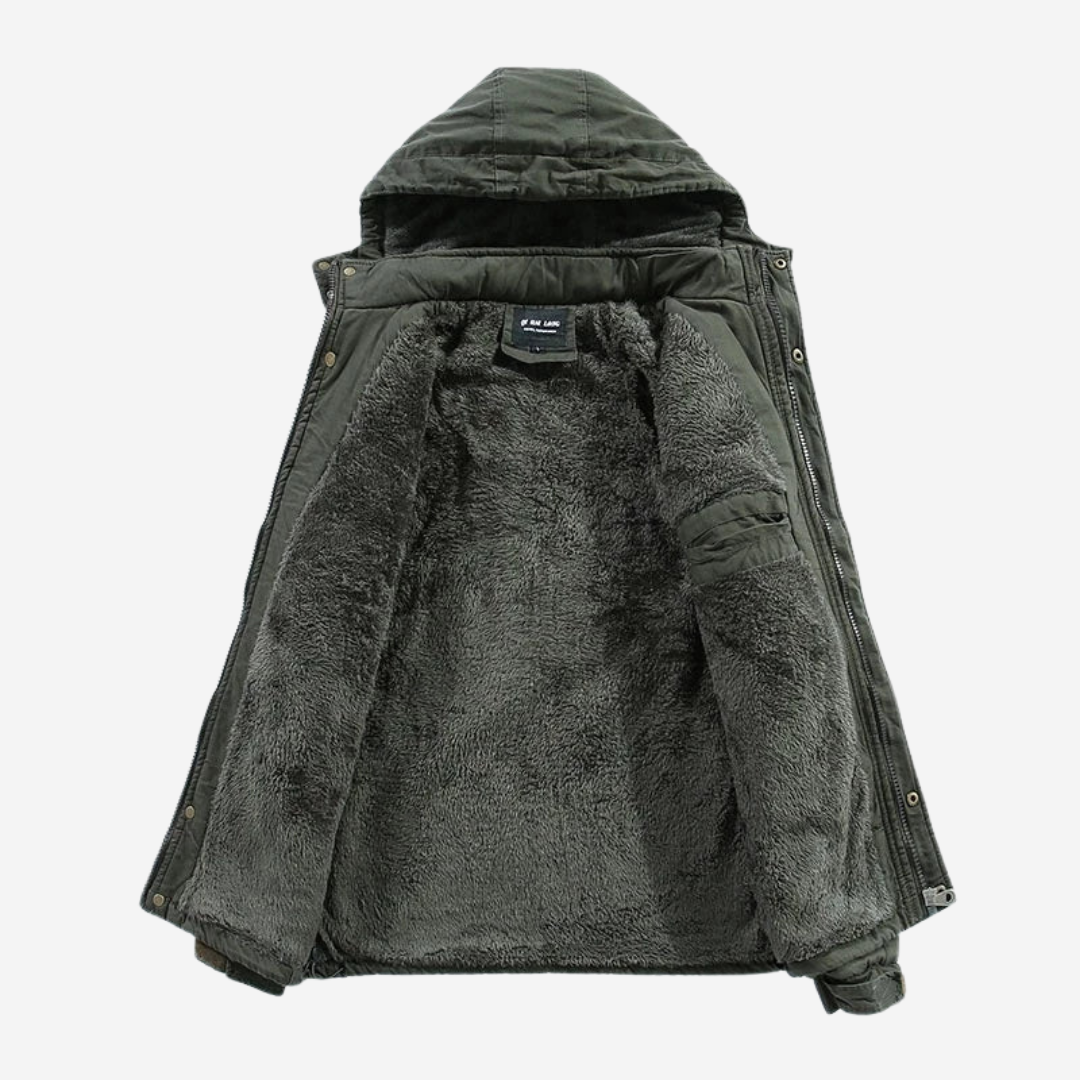 Gefütterte Winterjacke mit Kapuze