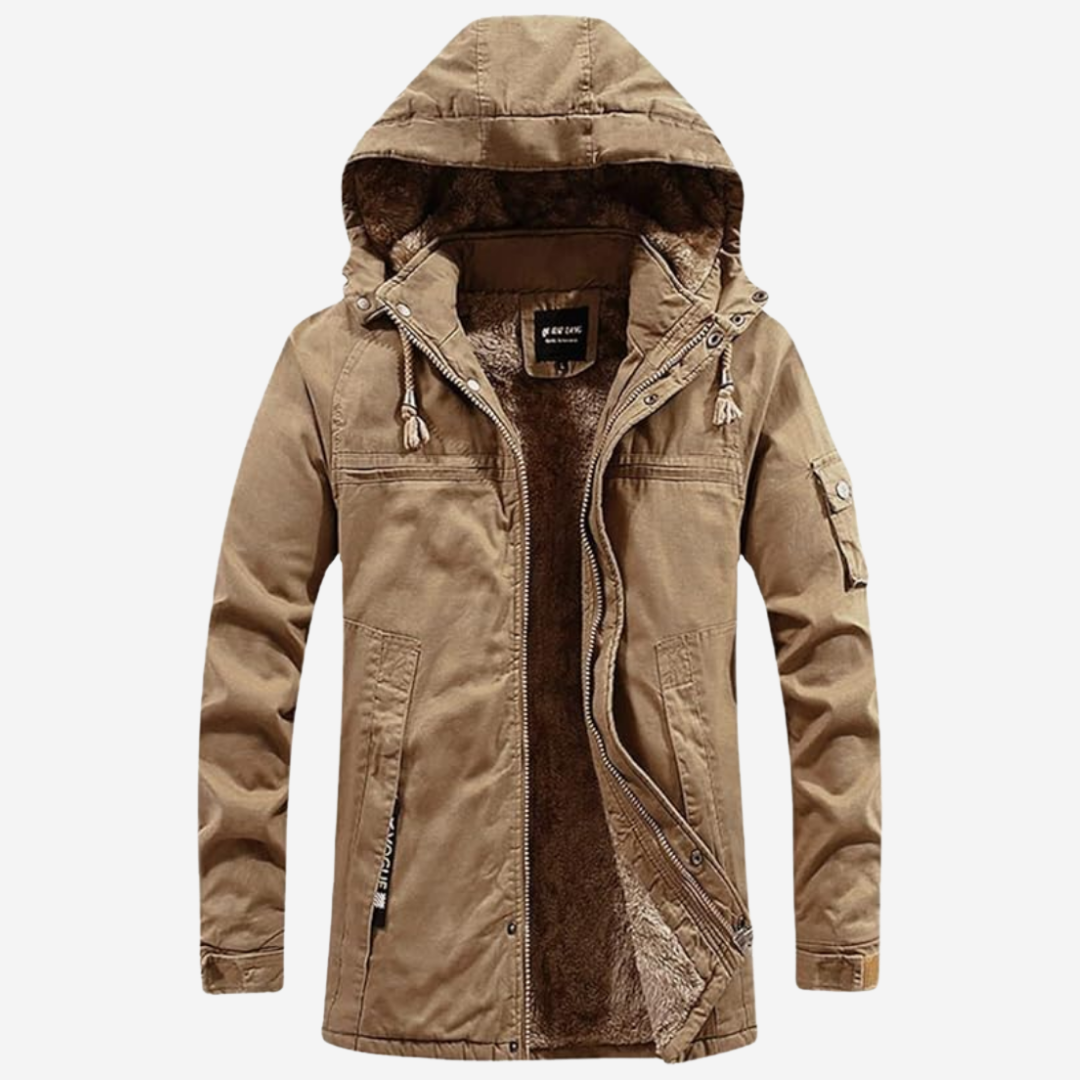 Gefütterte Winterjacke mit Kapuze