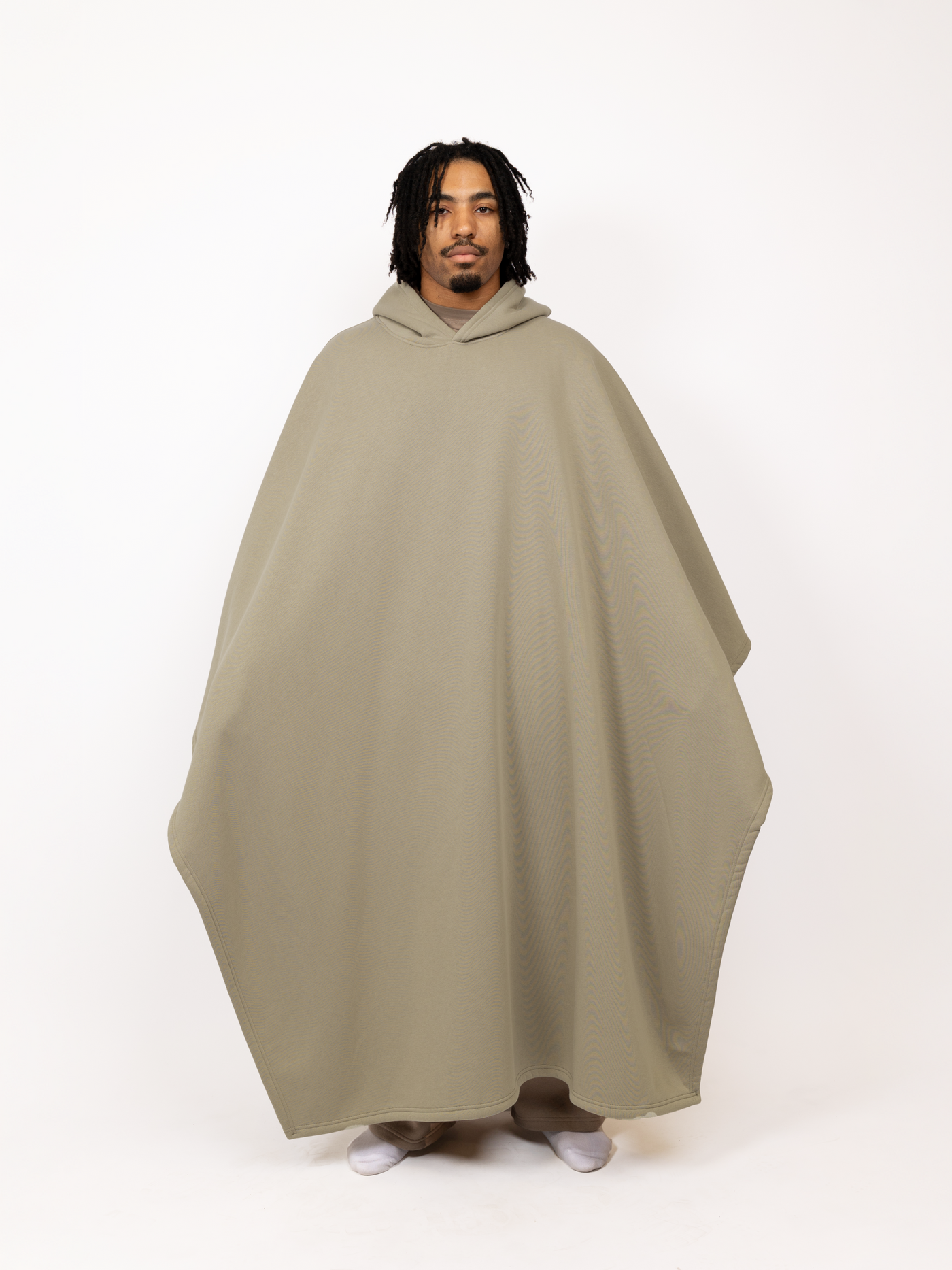 Fleece-Poncho mit Kapuze
