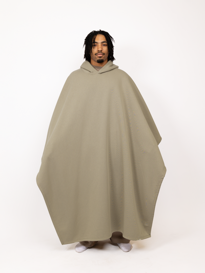 Fleece-Poncho mit Kapuze
