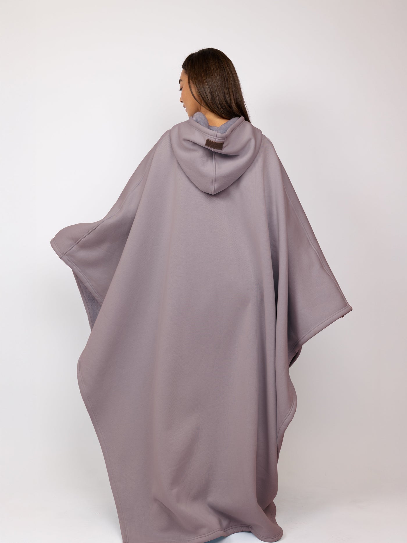 Fleece-Poncho mit Kapuze