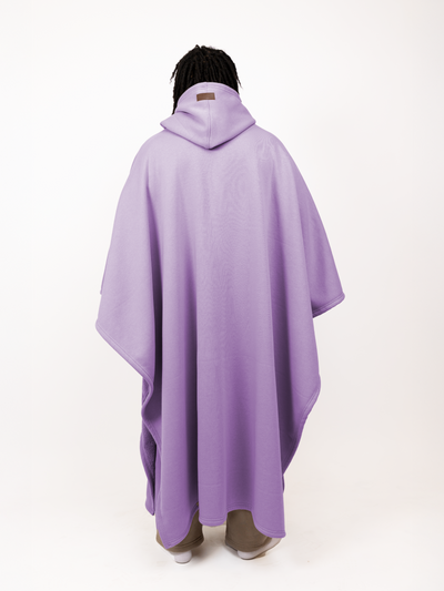 Fleece-Poncho mit Kapuze