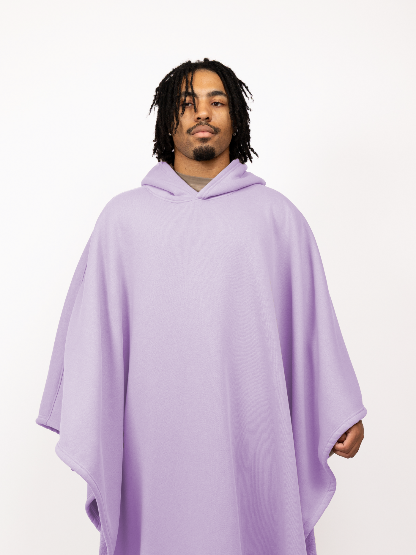 Fleece-Poncho mit Kapuze
