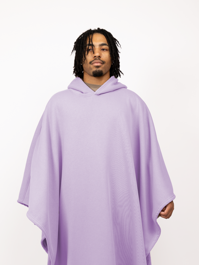 Fleece-Poncho mit Kapuze