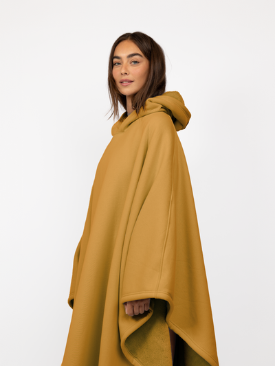 Fleece-Poncho mit Kapuze