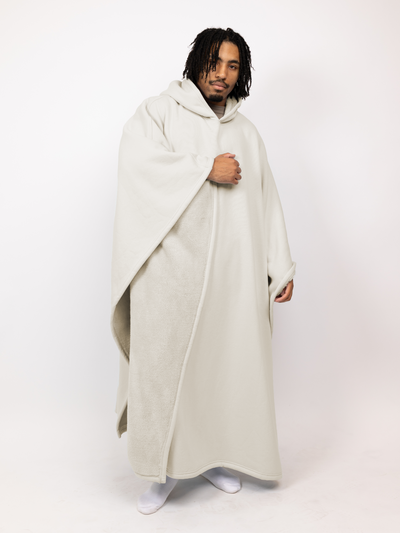 Fleece-Poncho mit Kapuze