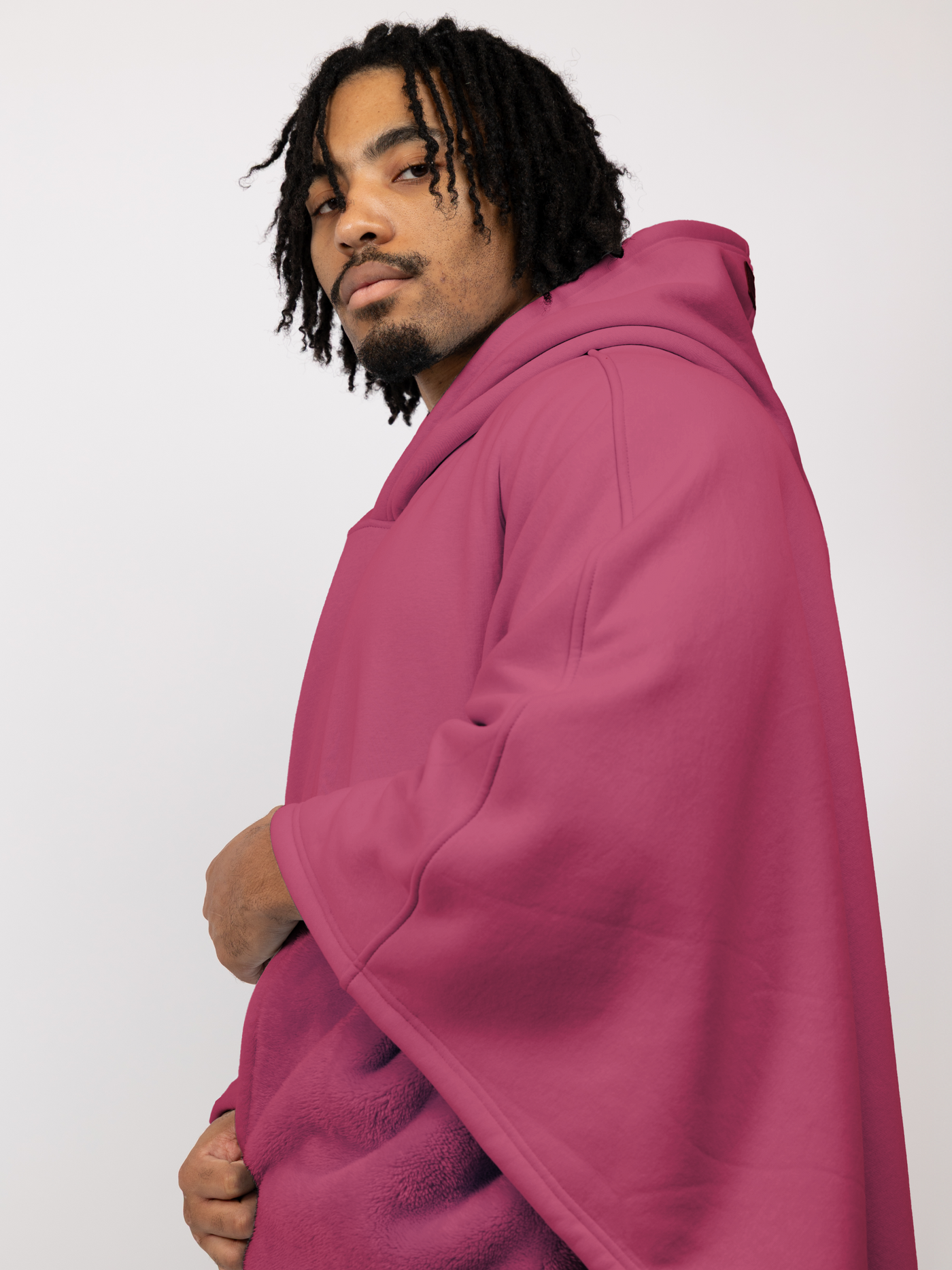 Fleece-Poncho mit Kapuze