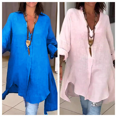 Weißes Longshirt Hemd im Oversize Look