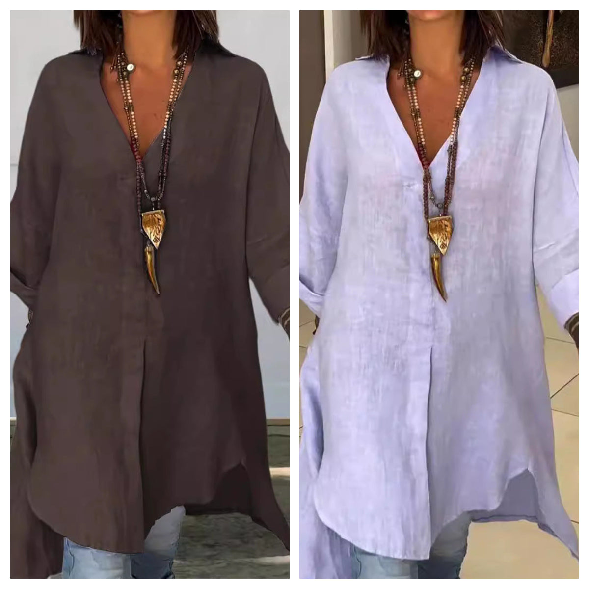 Weißes Longshirt Hemd im Oversize Look