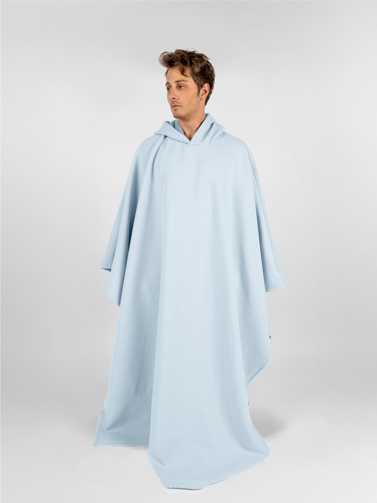 Fleece-Poncho mit Kapuze