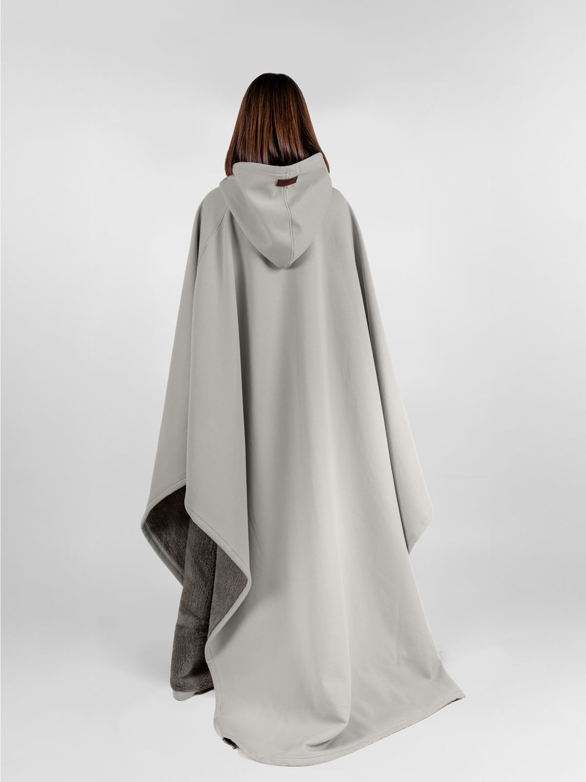 Fleece-Poncho mit Kapuze