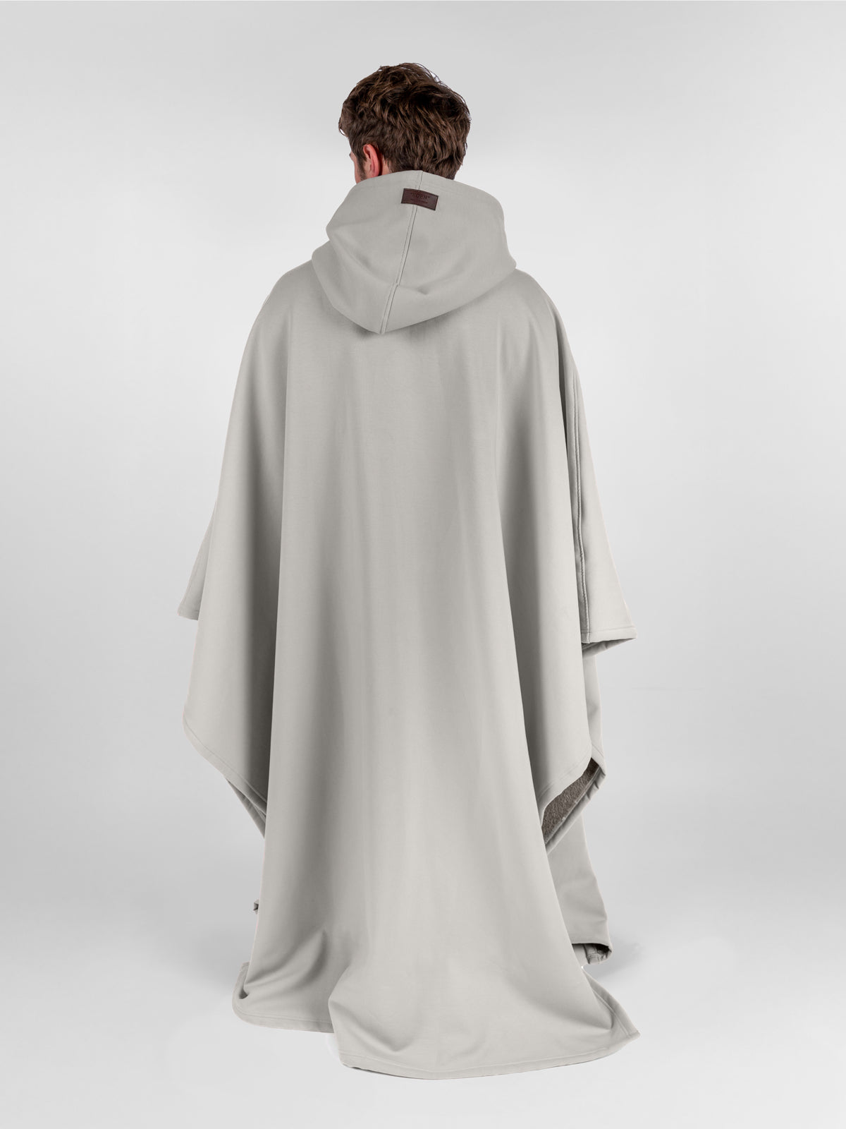 Fleece-Poncho mit Kapuze