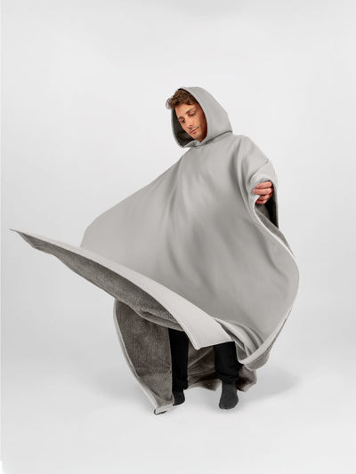Fleece-Poncho mit Kapuze