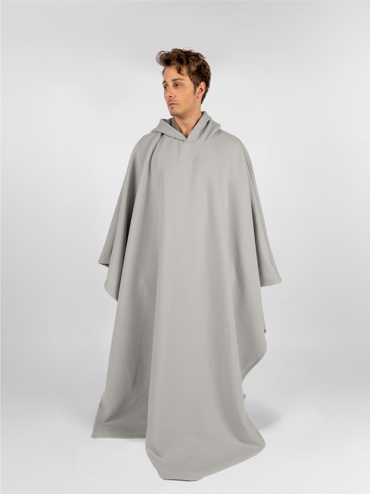 Fleece-Poncho mit Kapuze
