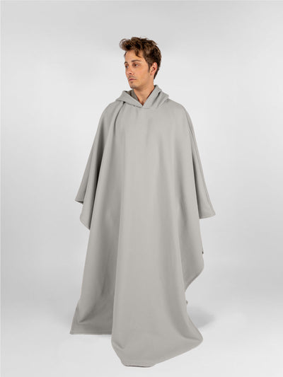 Fleece-Poncho mit Kapuze
