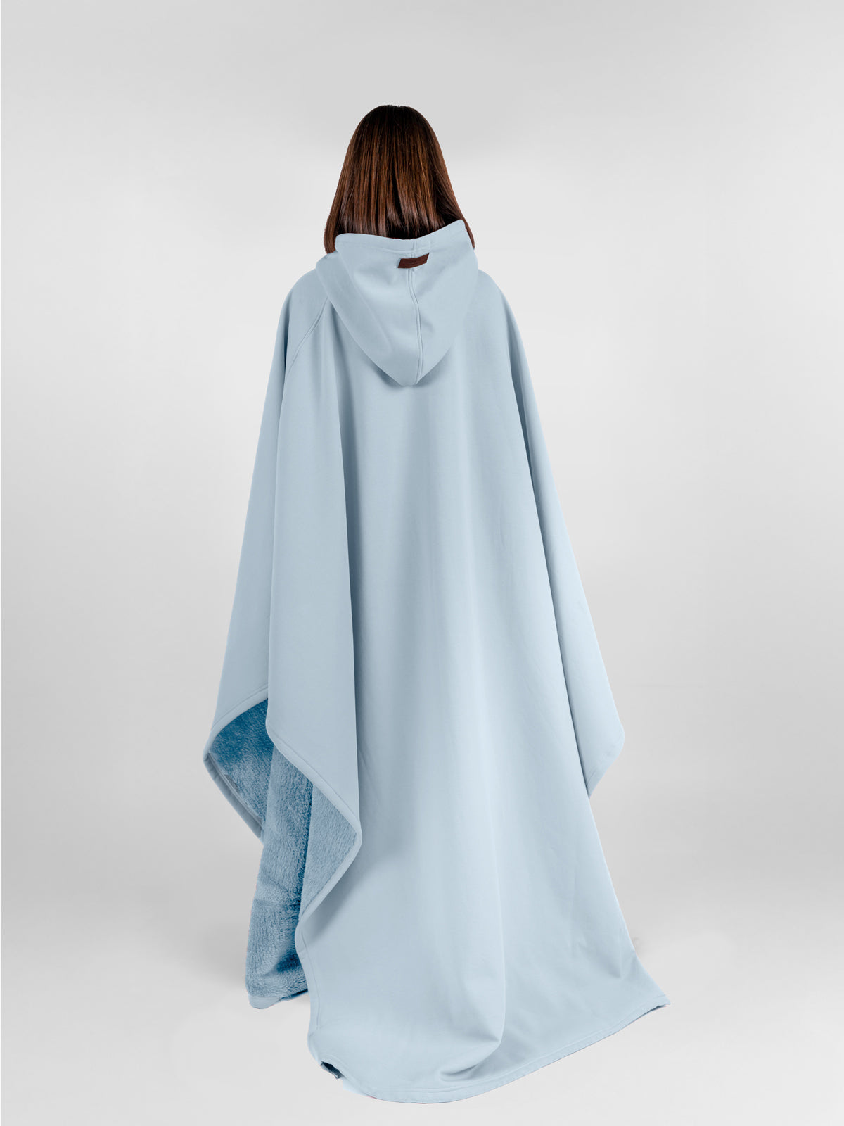 Fleece-Poncho mit Kapuze