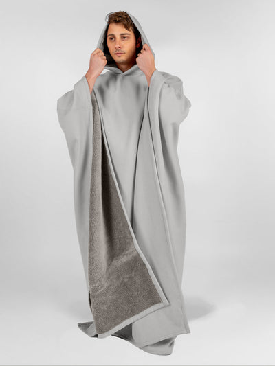 Fleece-Poncho mit Kapuze