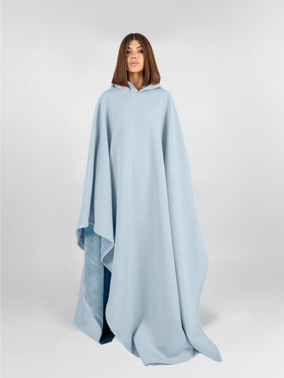 Fleece-Poncho mit Kapuze