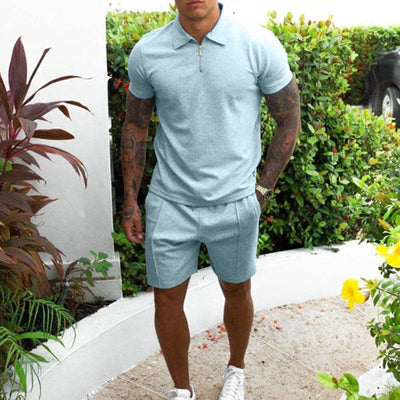 Kasimir | Lockeres Set aus Poloshirt und Shorts mit Reißverschluss