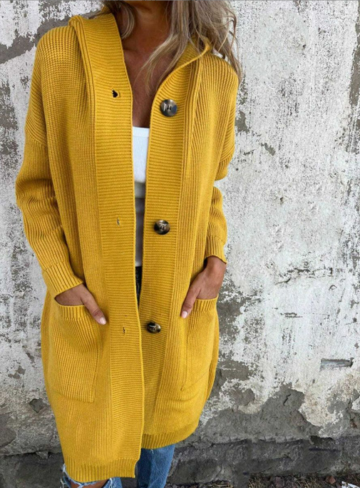 Haselnussbraun | Langer Cardigan